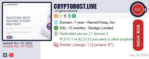 cryptorost.live check all HYIP monitor at once.