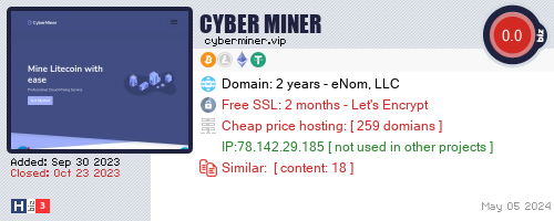 cyberminer.vip check all HYIP monitor at once.