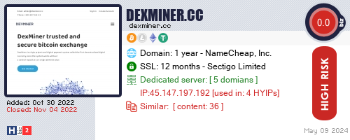 dexminer.cc check all HYIP monitor at once.